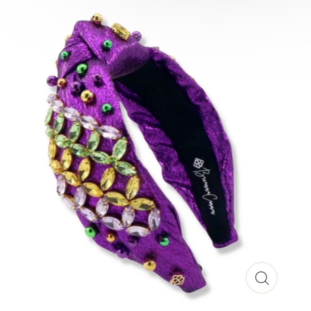 NWT Brianna Cannon Metallic Purple Bejeweled Headband